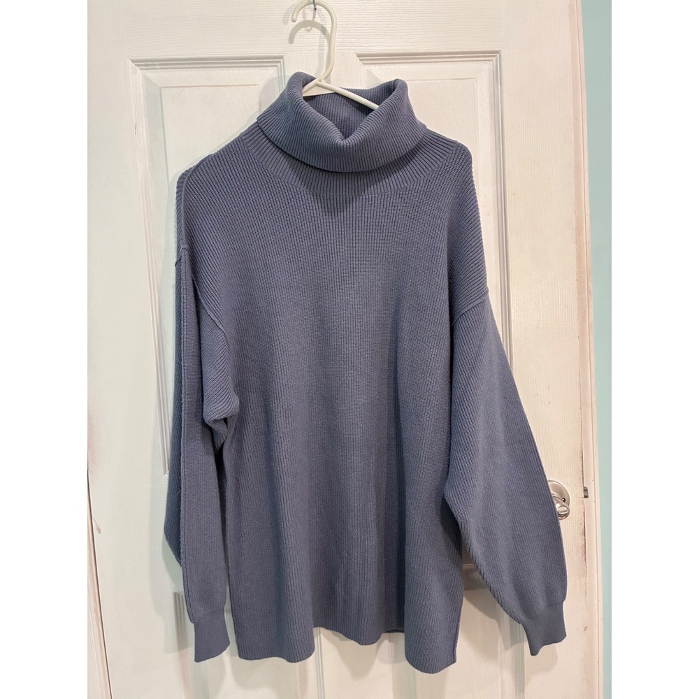 Free People Mock Neck Ribbed Oversized Sweater